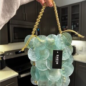 Green Shell Disc Beaded Handbag